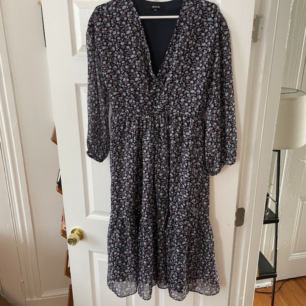 Madewell floral faux wrap dress sz M